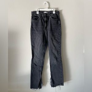Zara Straight Leg Slit Jeans